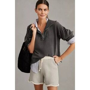 Daily‎ Practice Anthropologie Quarter Zip Pullover Sweatshirt Gray